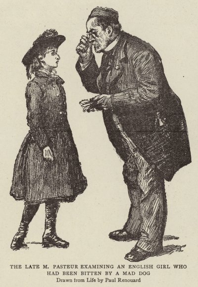 De Laatste M Pasteur onderzoekt een Engels Meisje dat door een Dolle Hond is gebeten door Charles Paul Renouard